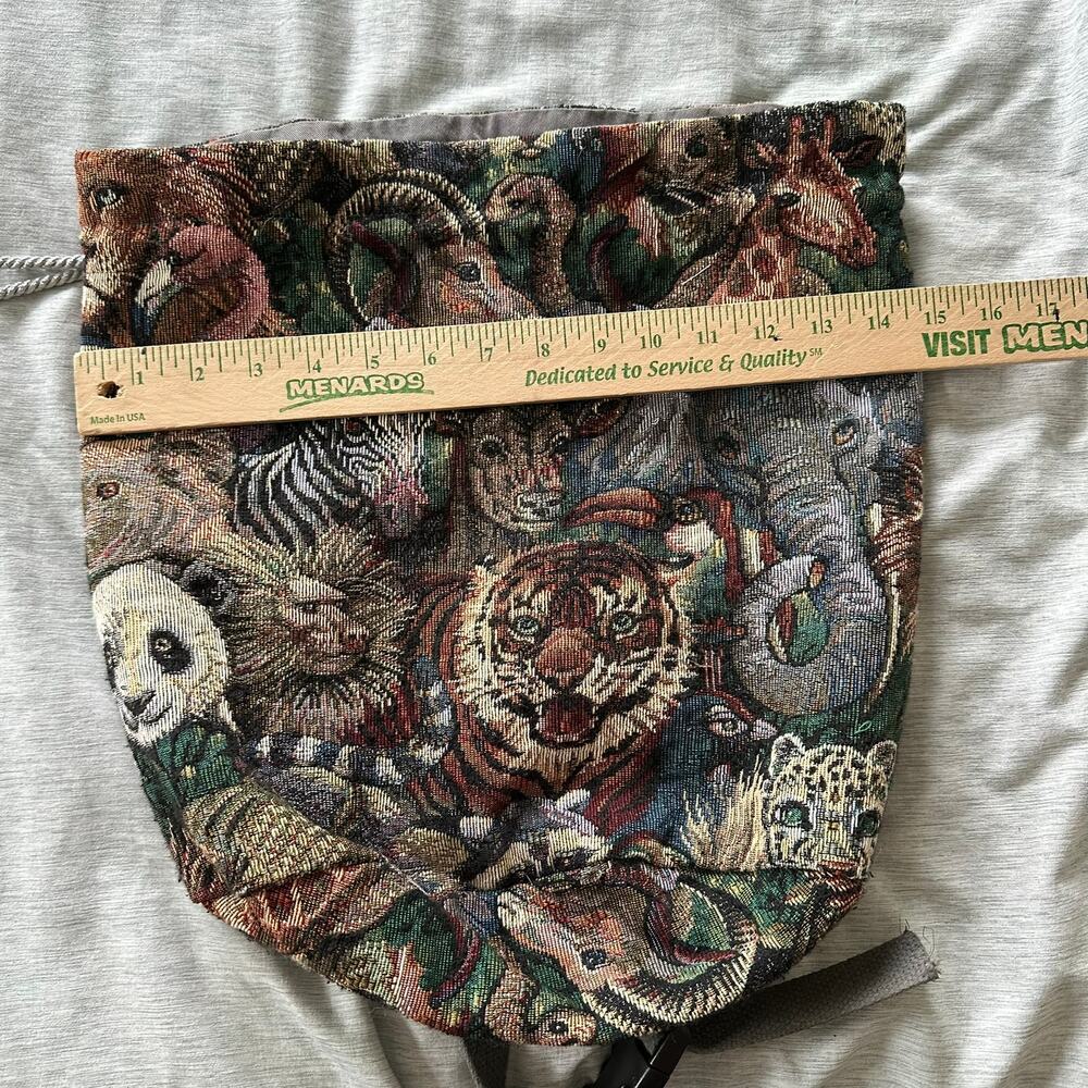 Tapestry Animal Print Drawstring Backpack Jungle … - image 6